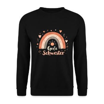 Big Sister Rainbow Boho - Unisex Sweatshirt - black - Front - Alina (178cm) & Michal (187cm)