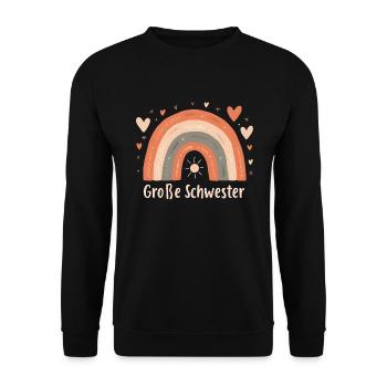 Big Sister Rainbow Boho - Unisex Sweatshirt - black - Front - Alina (178cm) & Michal (187cm)