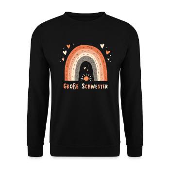 Big Sister Rainbow Boho - Unisex Sweatshirt - black - Front - Alina (178cm) & Michal (187cm)