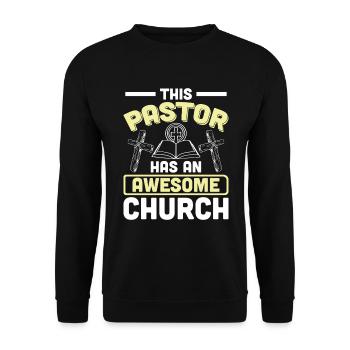Priest Pastor Gift for Christians - Unisex Sweatshirt - black - Front - Alina (178cm) & Michal (187cm)