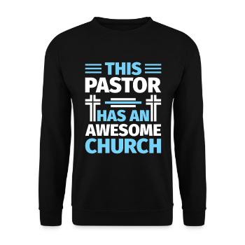 Priest Pastor Gift for Christians - Unisex Sweatshirt - black - Front - Alina (178cm) & Michal (187cm)