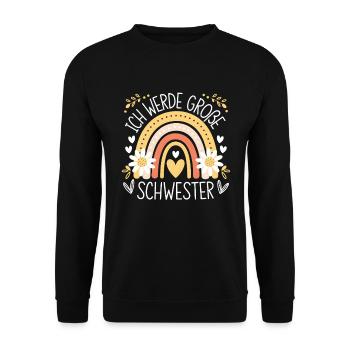 Je vais être grande sœur arc-en-ciel boho - Sweat-shirt Unisexe - noir - Devant - Alina (178cm) & Michal (187cm)