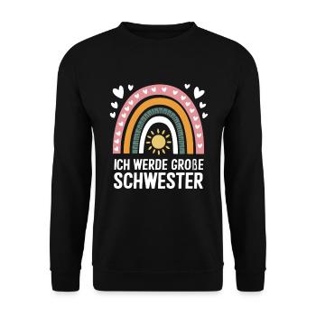 Je vais être grande sœur arc-en-ciel boho - Sweat-shirt Unisexe - noir - Devant - Alina (178cm) & Michal (187cm)