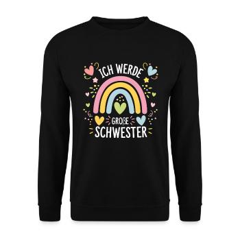 Je vais être grande sœur arc-en-ciel boho - Sweat-shirt Unisexe - noir - Devant - Alina (178cm) & Michal (187cm)