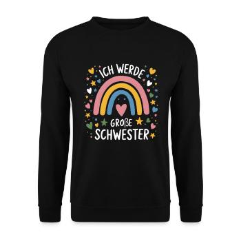 Je vais être grande sœur arc-en-ciel boho - Sweat-shirt Unisexe - noir - Devant - Alina (178cm) & Michal (187cm)