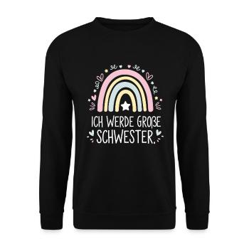 Je vais être grande sœur arc-en-ciel boho - Sweat-shirt Unisexe - noir - Devant - Alina (178cm) & Michal (187cm)