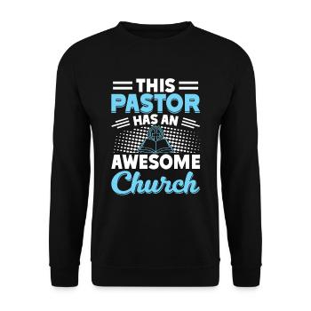 Priest Pastor Gift for Christians - Unisex Sweatshirt - black - Front - Alina (178cm) & Michal (187cm)