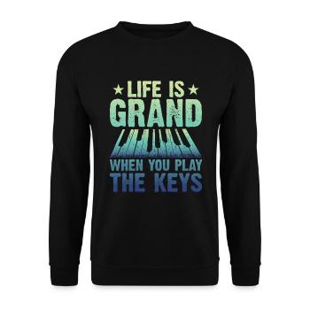 Piano Klavier Pianiste - Sweat-shirt Unisexe - noir - Devant - Alina (178cm) & Michal (187cm)