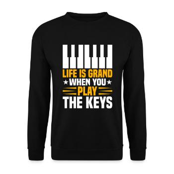 Piano Klavier Pianiste - Sweat-shirt Unisexe - noir - Devant - Alina (178cm) & Michal (187cm)