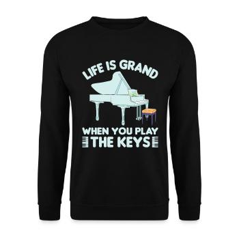 Piano Klavier Pianiste - Sweat-shirt Unisexe - noir - Devant - Alina (178cm) & Michal (187cm)