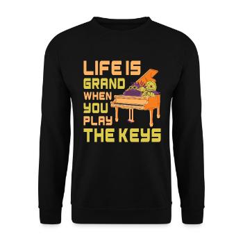 Piano Klavier Pianiste - Sweat-shirt Unisexe - noir - Devant - Alina (178cm) & Michal (187cm)