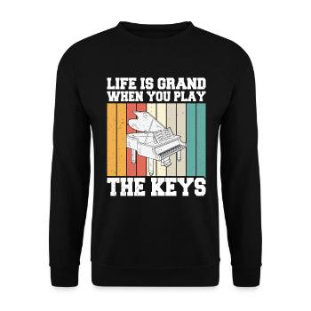 Piano Klavier Pianiste - Sweat-shirt Unisexe - noir - Devant - Alina (178cm) & Michal (187cm)
