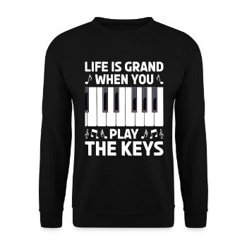 Piano Klavier Pianiste - Sweat-shirt Unisexe - noir - Devant - Alina (178cm) & Michal (187cm)