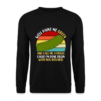 Cucumber cucumber saying for cucumber lovers - Unisex Sweatshirt - black - Front - Alina (178cm) & Michal (187cm)