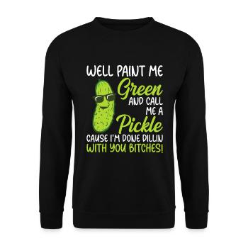 Cucumber cucumber saying for cucumber lovers - Unisex Sweatshirt - black - Front - Alina (178cm) & Michal (187cm)