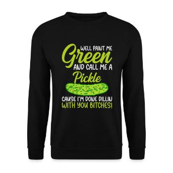 Cucumber cucumber saying for cucumber lovers - Unisex Sweatshirt - black - Front - Alina (178cm) & Michal (187cm)