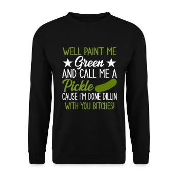 Cucumber cucumber saying for cucumber lovers - Unisex Sweatshirt - black - Front - Alina (178cm) & Michal (187cm)