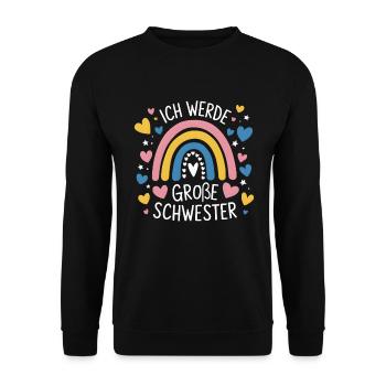 Je vais être grande sœur arc-en-ciel boho - Sweat-shirt Unisexe - noir - Devant - Alina (178cm) & Michal (187cm)