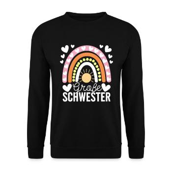 Je vais être grande sœur arc-en-ciel boho - Sweat-shirt Unisexe - noir - Devant - Alina (178cm) & Michal (187cm)