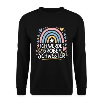 Je vais être grande sœur arc-en-ciel boho - Sweat-shirt Unisexe - noir - Devant - Alina (178cm) & Michal (187cm)