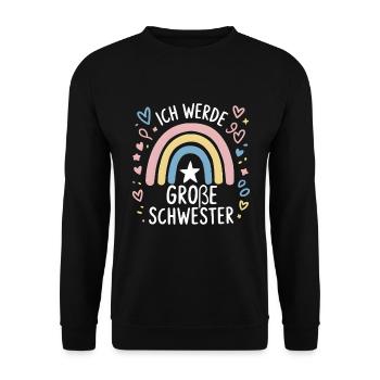 Je vais être grande sœur arc-en-ciel boho - Sweat-shirt Unisexe - noir - Devant - Alina (178cm) & Michal (187cm)