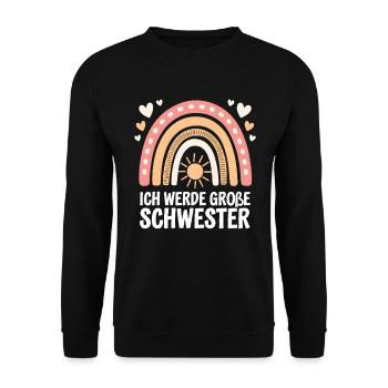 Je vais être grande sœur arc-en-ciel boho - Sweat-shirt Unisexe - noir - Devant - Alina (178cm) & Michal (187cm)