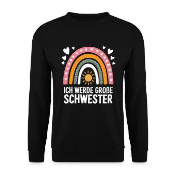 Je vais être grande sœur arc-en-ciel boho - Sweat-shirt Unisexe - noir - Devant - Alina (178cm) & Michal (187cm)