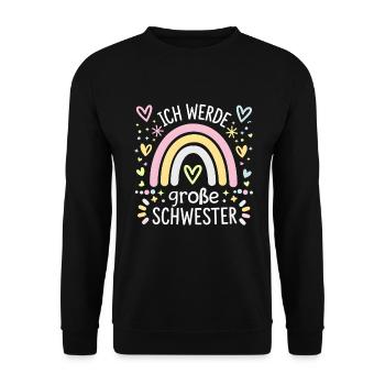 Je vais être grande sœur arc-en-ciel boho - Sweat-shirt Unisexe - noir - Devant - Alina (178cm) & Michal (187cm)