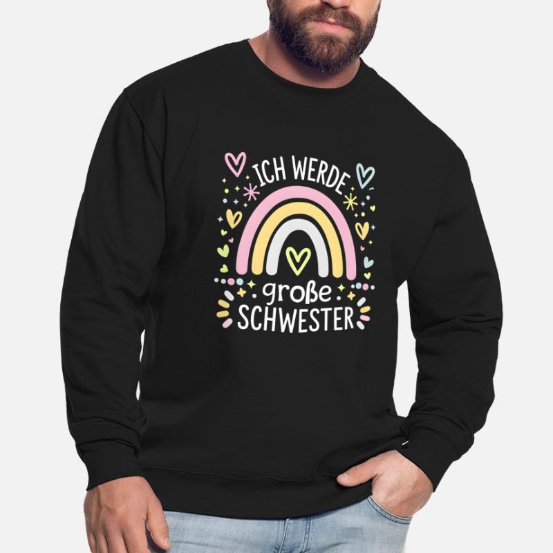 Ich Werde Große Schwester Regenbogen Boho Unisex Pullover