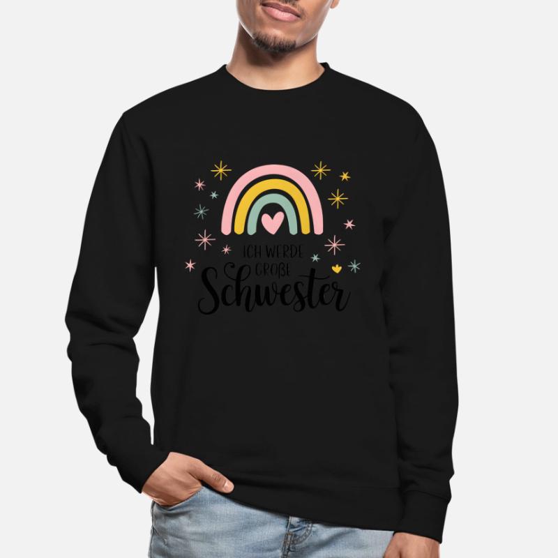 Ich Werde Große Schwester Regenbogen Boho Unisex Pullover