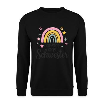 Je vais être grande sœur arc-en-ciel boho - Sweat-shirt Unisexe - noir - Devant - Alina (178cm) & Michal (187cm)