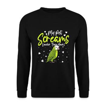 Green Monk Actor Quaker Conure Parrots - Unisex Sweatshirt - black - Front - Alina (178cm) & Michal (187cm)