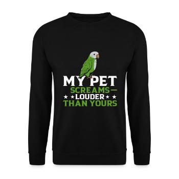 Green Monk Actor Quaker Conure Parrots - Unisex Sweatshirt - black - Front - Alina (178cm) & Michal (187cm)