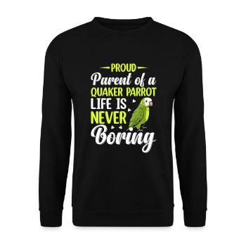 Green Monk Actor Quaker Conure Parrots - Unisex Sweatshirt - black - Front - Alina (178cm) & Michal (187cm)