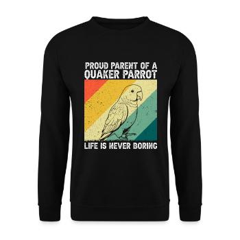 Green Monk Actor Quaker Conure Parrots - Unisex Sweatshirt - black - Front - Alina (178cm) & Michal (187cm)