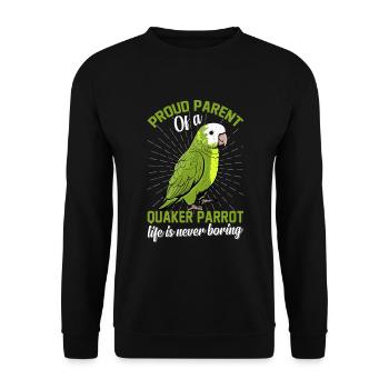 Green Monk Actor Quaker Conure Parrots - Unisex Sweatshirt - black - Front - Alina (178cm) & Michal (187cm)