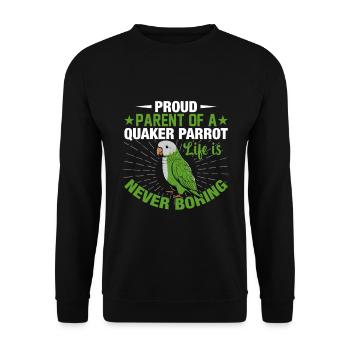 Green Monk Actor Quaker Conure Parrots - Unisex Sweatshirt - black - Front - Alina (178cm) & Michal (187cm)