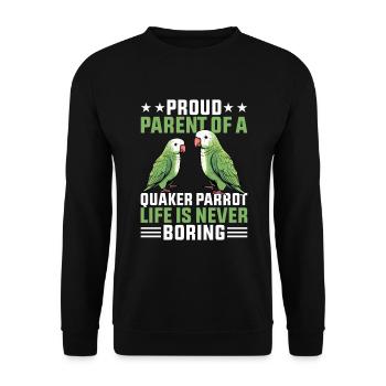 Green Monk Actor Quaker Conure Parrots - Unisex Sweatshirt - black - Front - Alina (178cm) & Michal (187cm)