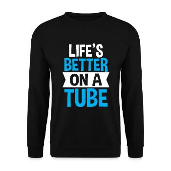 Summer Float Trip River Tubing Party Beach Outfit - Unisex Sweatshirt - black - Front - Alina (178cm) & Michal (187cm)