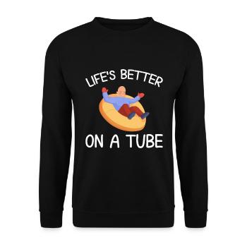 Summer Float Trip River Tubing Party Beach Outfit - Unisex Sweatshirt - black - Front - Alina (178cm) & Michal (187cm)