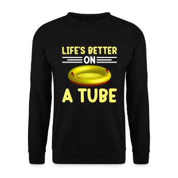 Summer Float Trip River Tubing Party Beach Outfit - Unisex Sweatshirt - black - Front - Alina (178cm) & Michal (187cm)