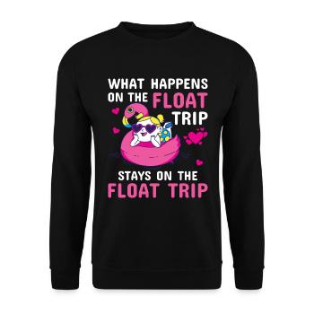 Summer Float Trip River Tubing Party Beach Outfit - Unisex Sweatshirt - black - Front - Alina (178cm) & Michal (187cm)