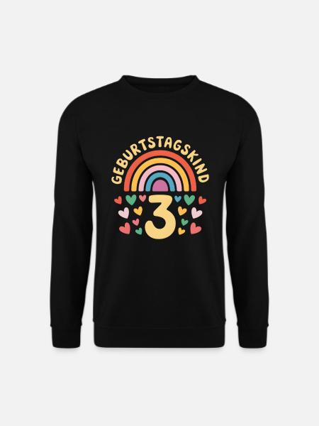 3rd Birthday Girl Rainbow - Unisex Sweatshirt - black