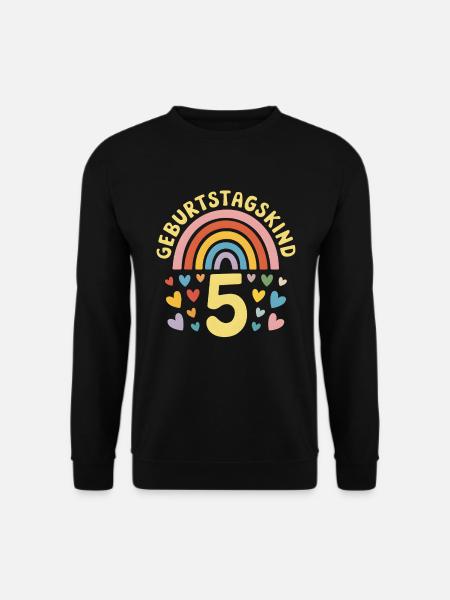 5. Geburtstag Geburtstagskind Regenbogen - Unisex Pullover - Schwarz