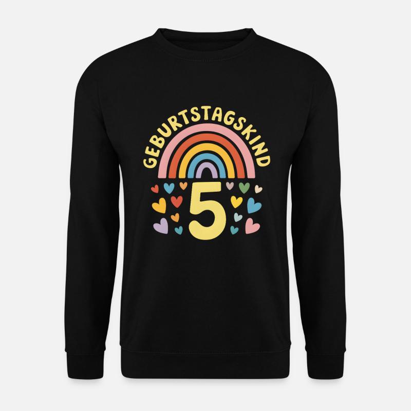 5. Geburtstag Geburtstagskind Regenbogen - Unisex Pullover - Schwarz