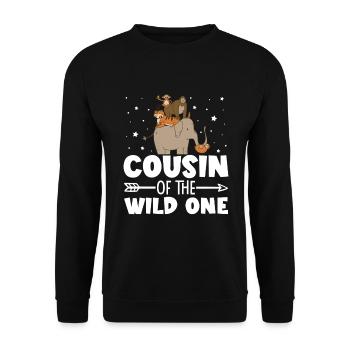Birthday Safari Safari Zoo Big Five - Unisex Sweatshirt - black - Front - Alina (178cm) & Michal (187cm)
