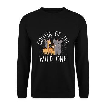 Birthday Safari Safari Zoo Big Five - Unisex Sweatshirt - black - Front - Alina (178cm) & Michal (187cm)