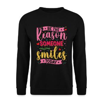 Pourquoi quelqu’un sourit de manière inspirante aujourd’hui - Sweat-shirt Unisexe - noir - Devant - Alina (178cm) & Michal (187cm)