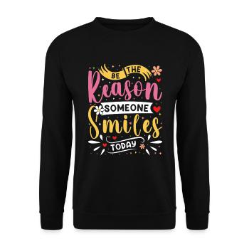 Pourquoi quelqu’un sourit de manière inspirante aujourd’hui - Sweat-shirt Unisexe - noir - Devant - Alina (178cm) & Michal (187cm)