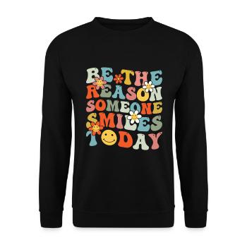 Pourquoi quelqu’un sourit de manière inspirante aujourd’hui - Sweat-shirt Unisexe - noir - Devant - Alina (178cm) & Michal (187cm)